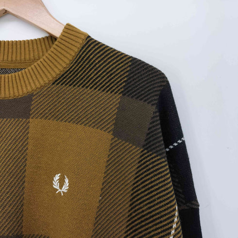 フレッドペリー FRED PERRY 23AW 別注 タータンチェック ニット レディース UK:10